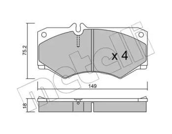 Комплект тормозных колодок, дисковый тормоз 22-0014-0 METELLI