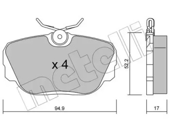 Комплект тормозных колодок, дисковый тормоз 22-0042-0 METELLI