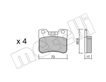 Комплект тормозных колодок, дисковый тормоз 22-0060-2 METELLI