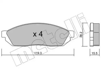 Комплект тормозных колодок, дисковый тормоз 22-0087-0 METELLI - фото №1