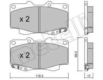 Комплект тормозных колодок, дисковый тормоз 22-0129-1 METELLI