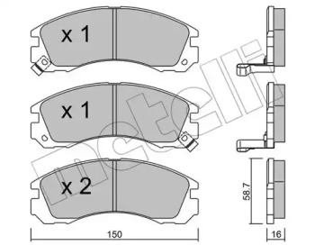 Комплект тормозных колодок, дисковый тормоз 22-0134-0 METELLI - фото №1