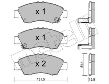 Комплект тормозных колодок, дисковый тормоз 22-0138-0 METELLI - фото №1