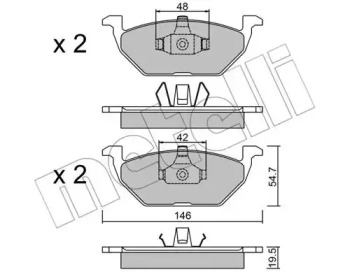 Комплект тормозных колодок, дисковый тормоз 22-0211-1 METELLI - фото №1