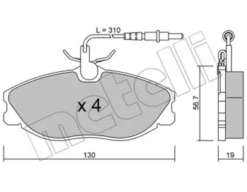 Комплект тормозных колодок, дисковый тормоз 22-0214-0 METELLI