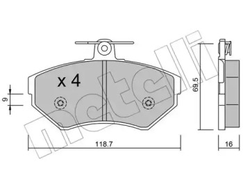 Комплект тормозных колодок, дисковый тормоз 22-0215-1 METELLI - фото №1