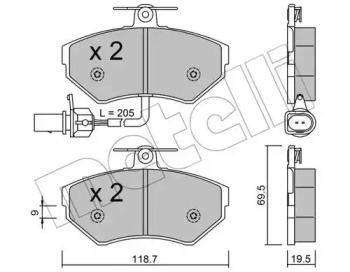 Комплект тормозных колодок, дисковый тормоз 22-0215-2 METELLI - фото №1