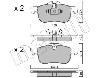 Комплект тормозных колодок, дисковый тормоз 22-0307-0 METELLI