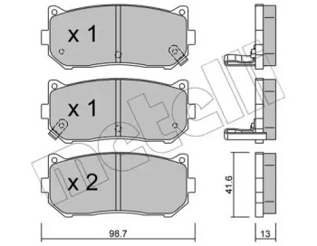 Комплект тормозных колодок, дисковый тормоз 22-0372-0 METELLI - фото №1