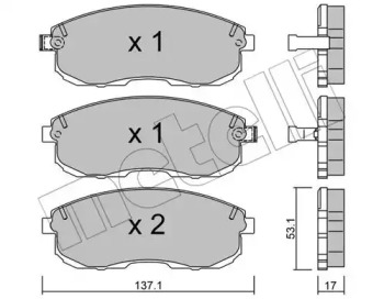 Комплект тормозных колодок, дисковый тормоз 22-0404-0 METELLI