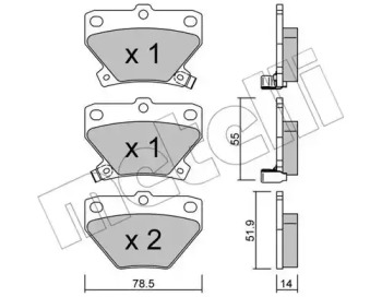 Комплект тормозных колодок, дисковый тормоз 22-0424-0 METELLI