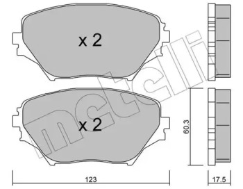Комплект тормозных колодок, дисковый тормоз 22-0430-0 METELLI