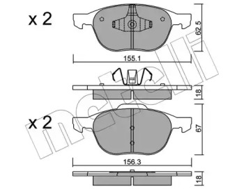 Комплект тормозных колодок, дисковый тормоз 22-0534-0 METELLI - фото №1