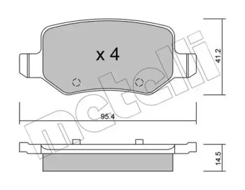 Комплект тормозных колодок, дисковый тормоз 22-0565-0 METELLI