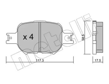 Комплект тормозных колодок, дисковый тормоз 22-0614-0 METELLI