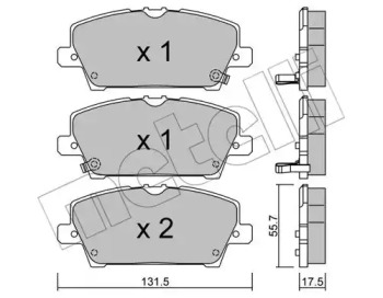Комплект тормозных колодок, дисковый тормоз 22-0728-0 METELLI