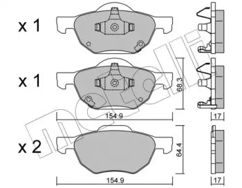 Комплект тормозных колодок, дисковый тормоз 22-0730-0 METELLI