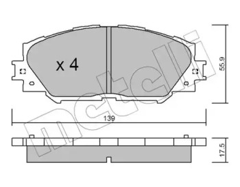 Комплект тормозных колодок, дисковый тормоз 22-0747-0 METELLI