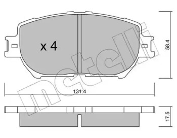 Комплект тормозных колодок, дисковый тормоз 22-0751-0 METELLI