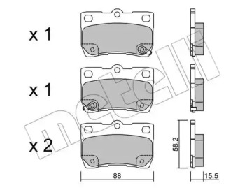 Комплект тормозных колодок, дисковый тормоз 22-0761-0 METELLI
