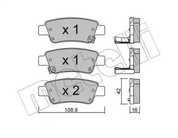 Комплект тормозных колодок, дисковый тормоз 22-0790-0 METELLI - фото №1