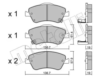 Комплект тормозных колодок, дисковый тормоз 22-0794-0 METELLI