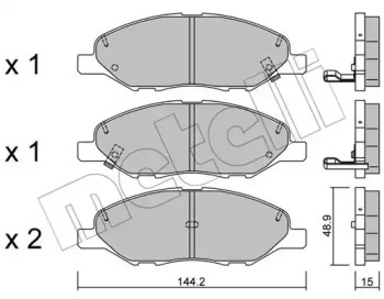Комплект тормозных колодок, дисковый тормоз 22-0811-0 METELLI - фото №1