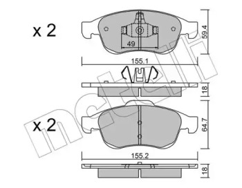 Комплект тормозных колодок, дисковый тормоз 22-0817-0 METELLI - фото №1