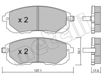 Комплект тормозных колодок, дисковый тормоз 22-0876-1 METELLI - фото №1