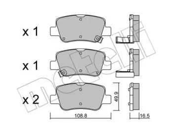 Комплект тормозных колодок, дисковый тормоз 22-0881-0 METELLI - фото №1