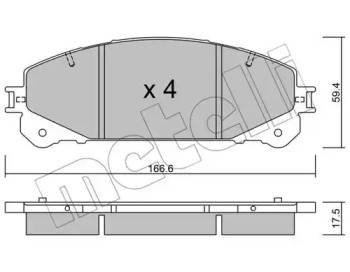 Комплект тормозных колодок, дисковый тормоз 22-0938-0 METELLI