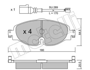 Комплект тормозных колодок, дисковый тормоз 22-0950-0K METELLI - фото №1
