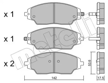 Комплект тормозных колодок, дисковый тормоз 22-1008-0 METELLI
