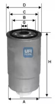 Топливный фильтр 24.H2O.00 UFI - фото №1