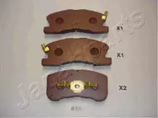 Комплект тормозных колодок, дисковый тормоз PA-615AF JAPANPARTS - фото №1