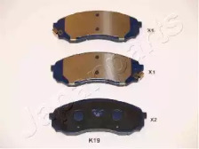 Комплект тормозных колодок, дисковый тормоз PA-K19AF JAPANPARTS - фото №1