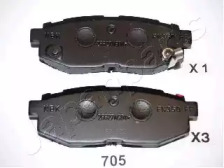 Комплект тормозных колодок, дисковый тормоз PP-705AF JAPANPARTS - фото №1