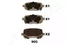 Комплект тормозных колодок, дисковый тормоз PP-905AF JAPANPARTS - фото №1