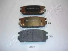 Комплект тормозных колодок, дисковый тормоз PP-H03AF JAPANPARTS