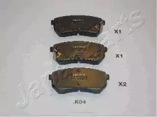 Комплект тормозных колодок, дисковый тормоз PP-K04AF JAPANPARTS - фото №1