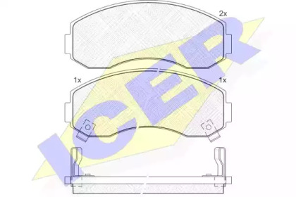 Комплект тормозных колодок, дисковый тормоз 141224 ICER - фото №1