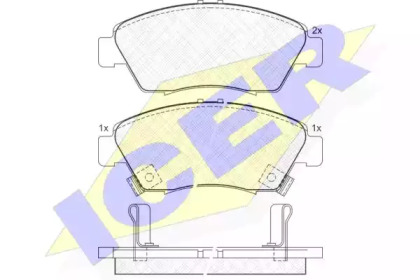 Комплект тормозных колодок, дисковый тормоз 180959 ICER - фото №1