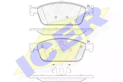 Комплект тормозных колодок, дисковый тормоз 182134 ICER