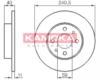 Тормозной диск 103280 KAMOKA - фото №1