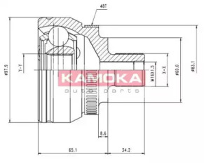 Комплект шарнирный приводного вала 7050 KAMOKA