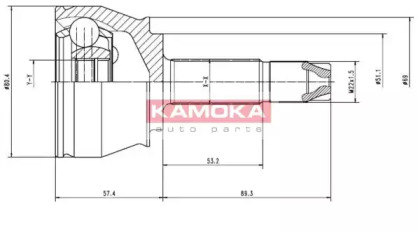 Комплект шарнирный приводного вала 7136 KAMOKA