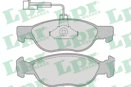 Комплект тормозных колодок, дисковый тормоз 05P1076 LPR - фото №1