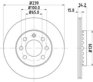 Тормозной диск 8DD 355 107-581 HELLA - фото №1