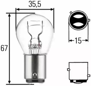 Лампа накаливания, фонарь сигнала тормоза/задний габаритный 8GD 004 772-121 HELLA - фото №1