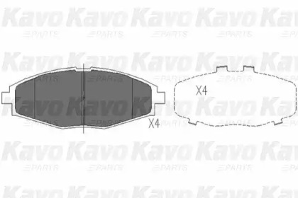 Комплект тормозных колодок, дисковый тормоз KBP-1002 KAVO PARTS - фото №1